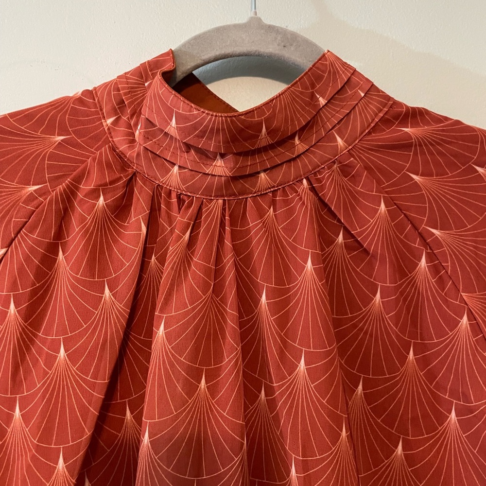 Bohme Rust Art Deco Patterned Boho Blouse - Picture 4 of 9